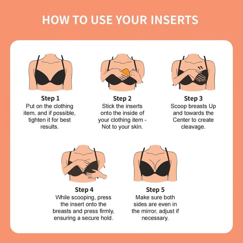 🔥Summer Promotion🔥Sticky Bra Inserts - Washable & Reusable, Instant Lift🔥(Latex-free and Allergy-friendly)