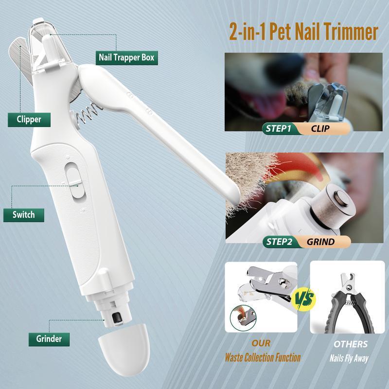 2-in-1 Pet Nail Clipper&Grinder - Multifunctional Dog Nail Trimmer