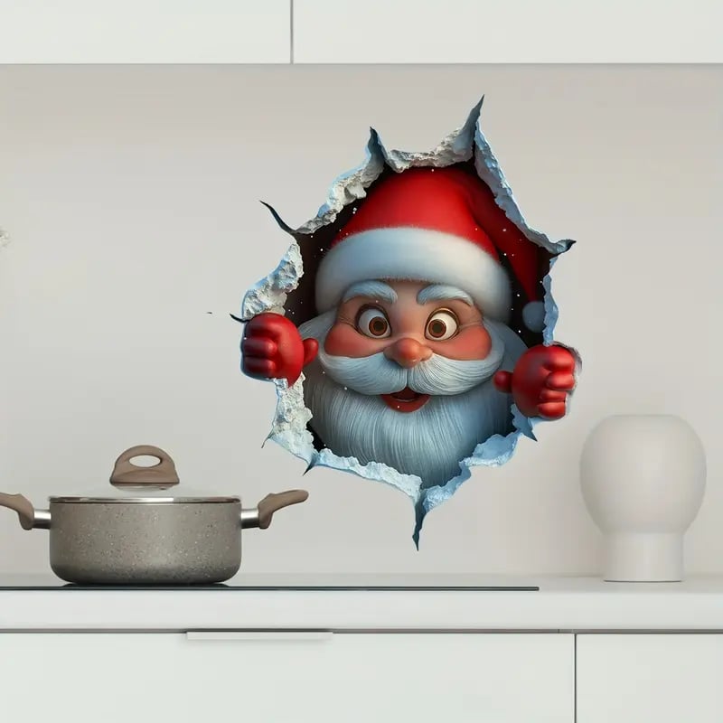 "Santa's Breaking In!" Christmas Wall Sticker π
Funny Holiday Decor for Home π