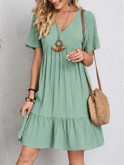 🎁This Season's Summer Picks⏳Retro V-neck Loose Casual Dress✨