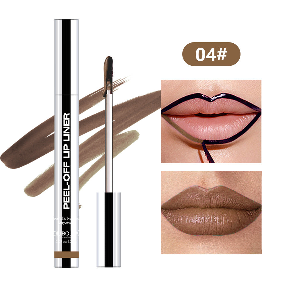 4Pcs Peel Off Lip Liner Stain Set Waterproof Nude Matte Lip Tint