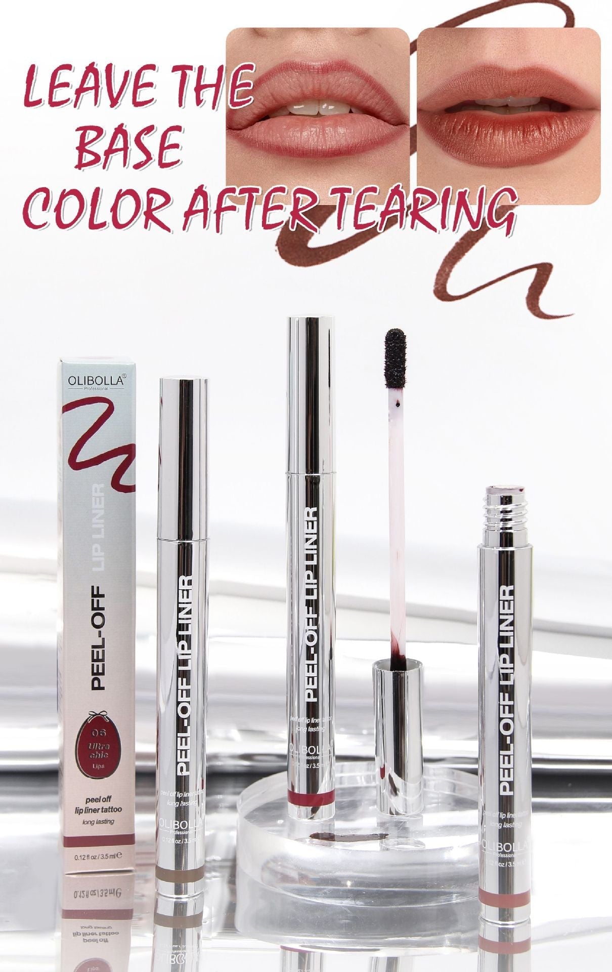 4Pcs Peel Off Lip Liner Stain Set Waterproof Nude Matte Lip Tint