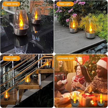 ⚡Hot Sales 49% OFF🔥Solar Power Tea Lights Outdoor Flameless Flicker