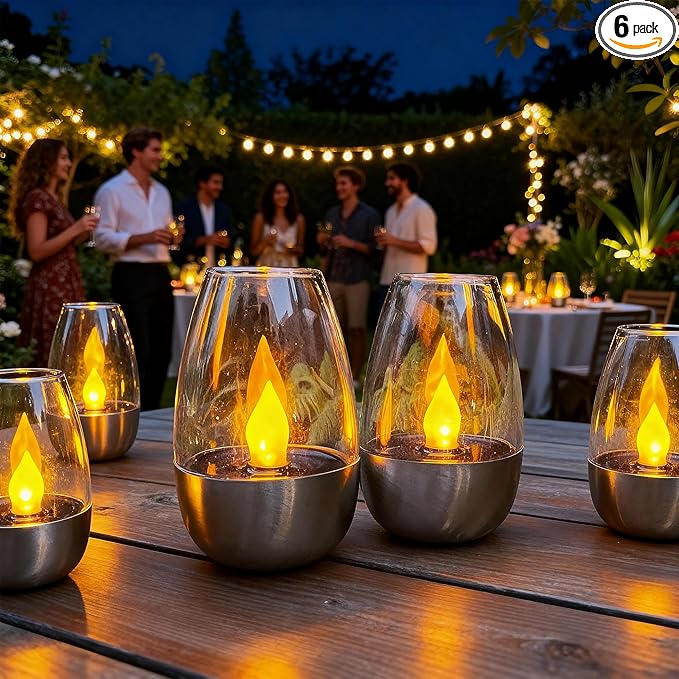⚡Hot Sales 49% OFF🔥Solar Power Tea Lights Outdoor Flameless Flicker