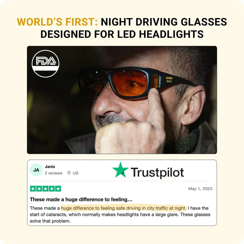 NEGUSY-Fit Over Night Driving Glasses with GlareCut Technology