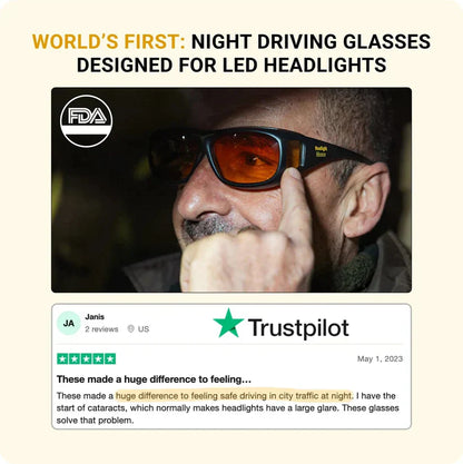 NEGUSY-Fit Over Night Driving Glasses with GlareCut Technology