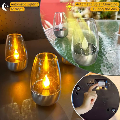 ⚡Hot Sales 49% OFF🔥Solar Power Tea Lights Outdoor Flameless Flicker