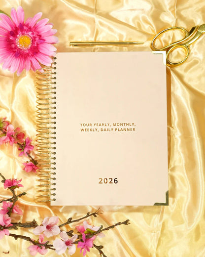 📅✍️2026 Daily Planner with Hourly Schedule - All-in-One Yearly, Monthly & Weekly Organizer(✨Hardcover)