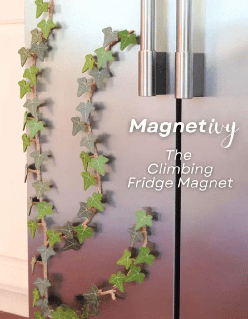 3D Printed Magnetic Ivy Faux Plant Fridge Magnet