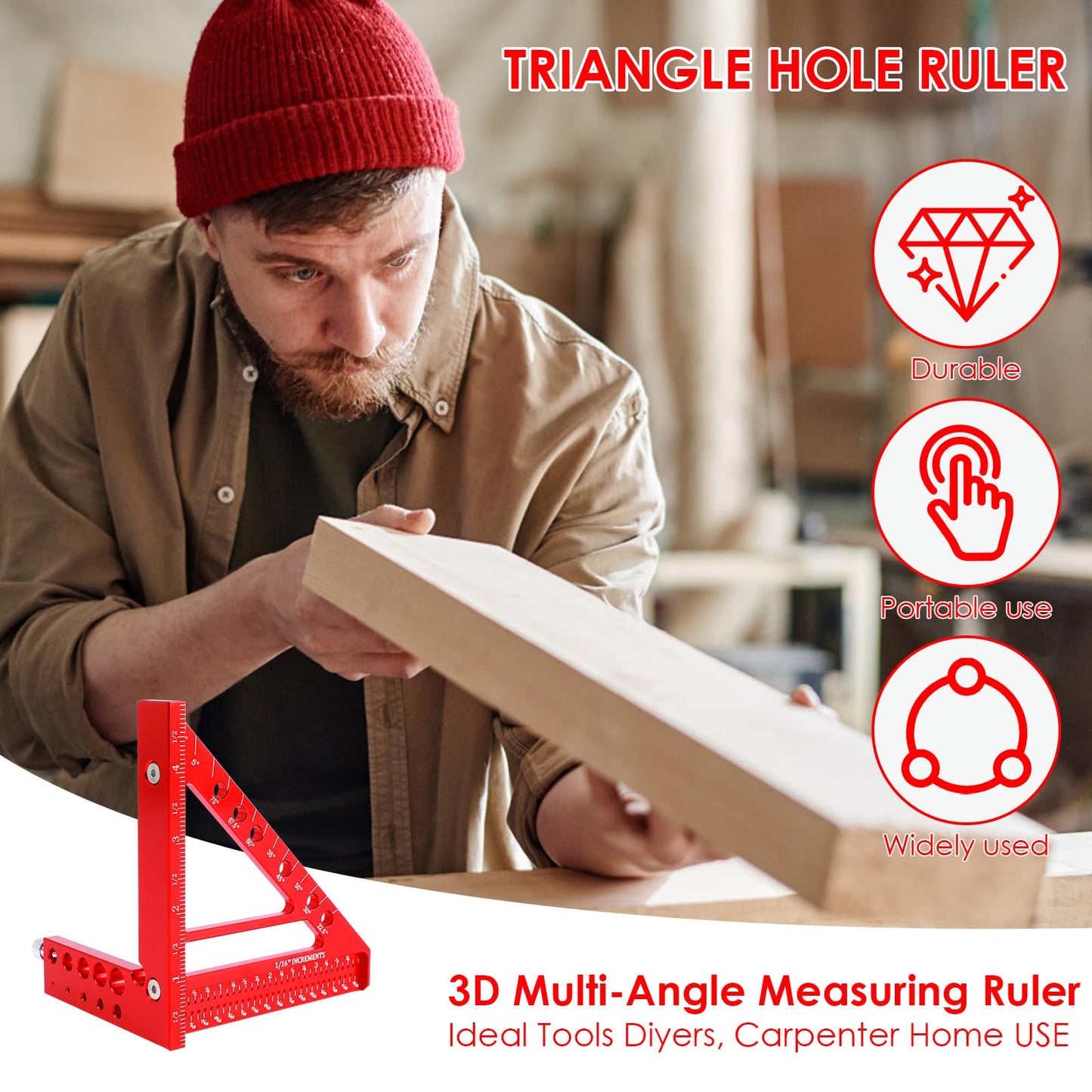 3D Multi-Purpose Carpenter's Triangle Square