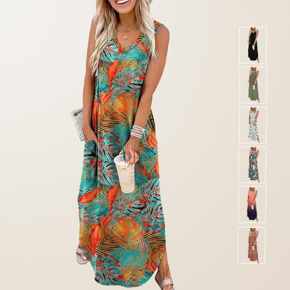 Summer Dresses Maxi Dress Vacation Beach Sundresses 2025 with Pockets
