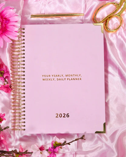 📅✍️2026 Daily Planner with Hourly Schedule - All-in-One Yearly, Monthly & Weekly Organizer(✨Hardcover)