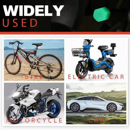 50PCS Glow-in-the-Dark Car Tire Valve Cap Set - Durable, Easy-to-Install, No-Tool-Required Accessories for Safe Night Driving - Perfect for Most Vehicle Tires