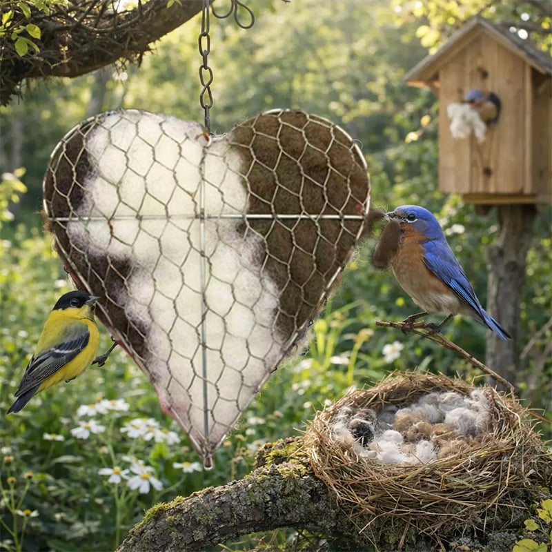 🕊️ Handmade cotton Bird Nesting Heart