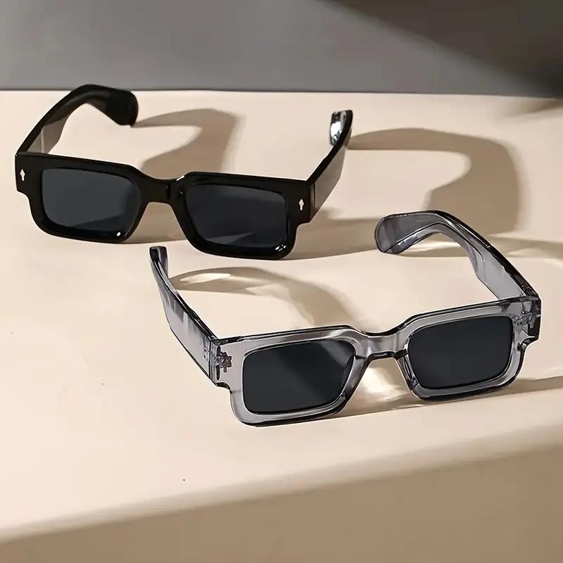 2-Pack Retro Square Fashion Anti-Glare Sunglasses