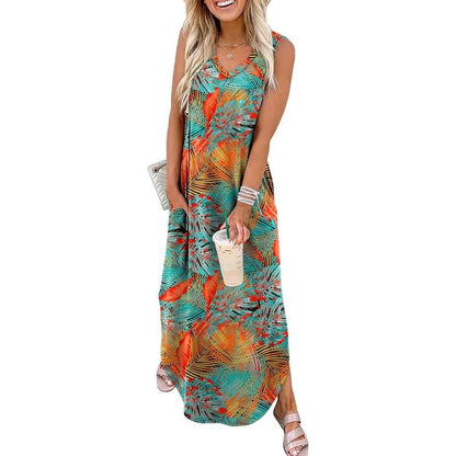 Summer Dresses Maxi Dress Vacation Beach Sundresses 2025 with Pockets