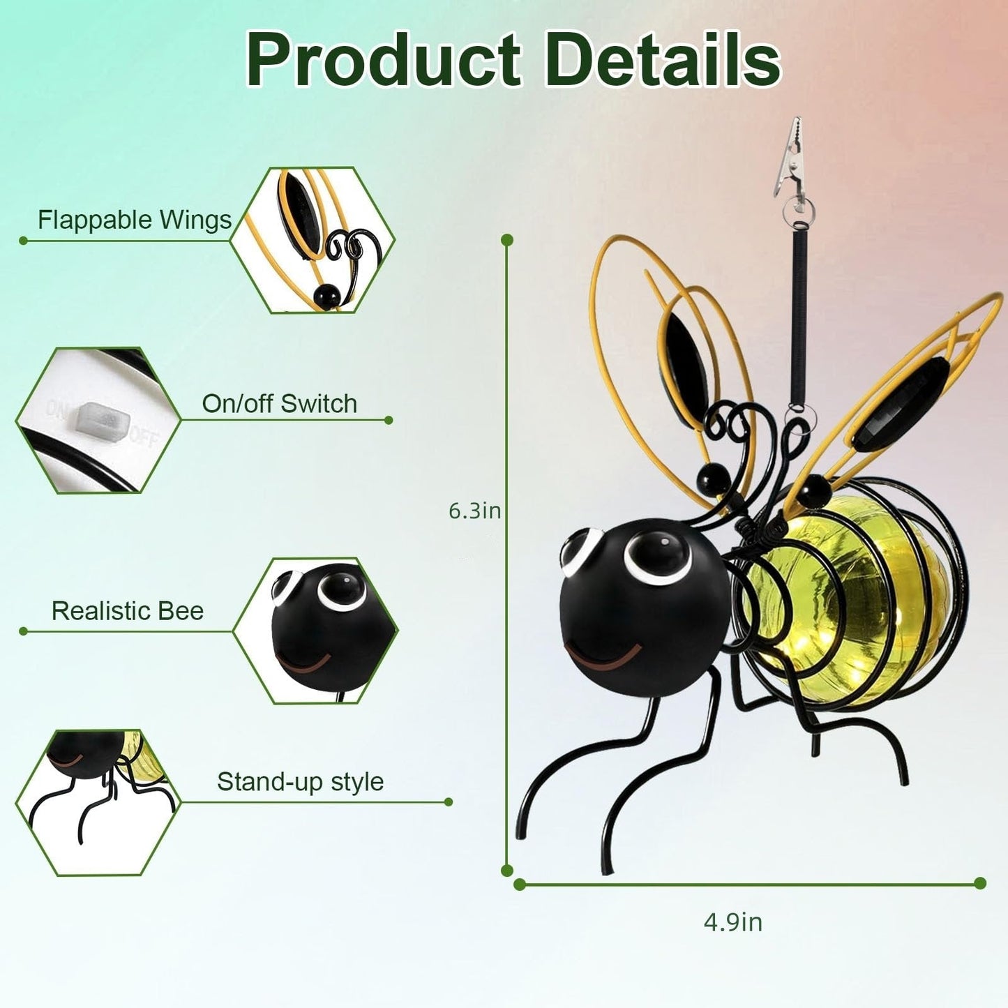 🐞🐝🦋Solar Hanging Insect Simulation Light