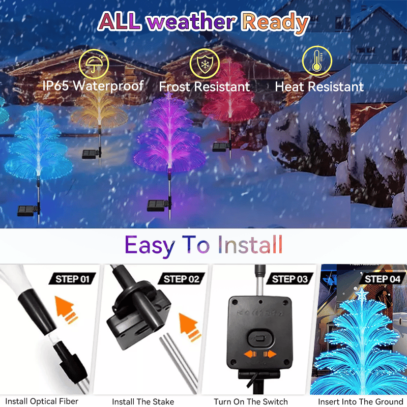 7-Color Gradient Changing Solar Christmas Tree Lights🎄