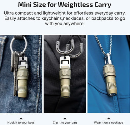 💡80LM Mini Keychain Flashlight – USB-C, Magnetic