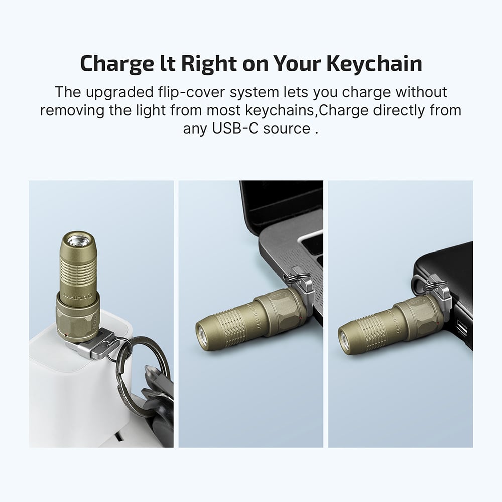 💡80LM Mini Keychain Flashlight – USB-C, Magnetic