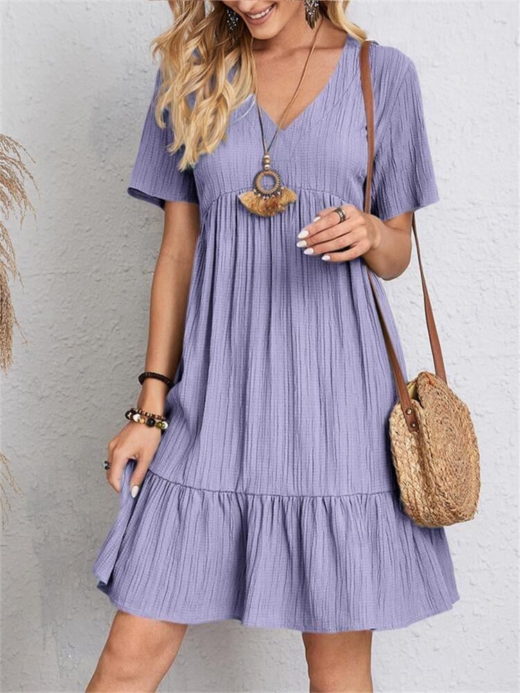 🎁This Season's Summer Picks⏳Retro V-neck Loose Casual Dress✨