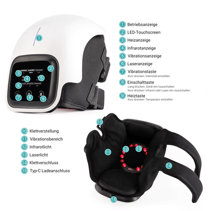 3-in-1 knee therapy device – wireless infrared, laser & vibration therapy