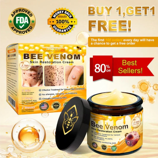 Botox Bee Venom Skin Restoration Cream - Anti-aging, Hydrating, Skin Firming & Lifting, Skin Repair, Even Tone, Acne and Dark Spot Treatment, Wart and Mole Removal, and Psoriasis Relief.